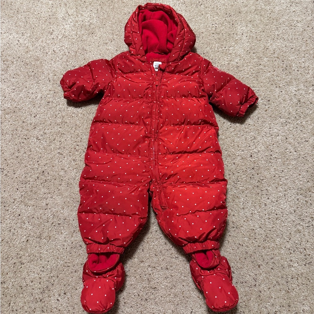 GAP Red Polka Dot Baby One Piece Snowsuit